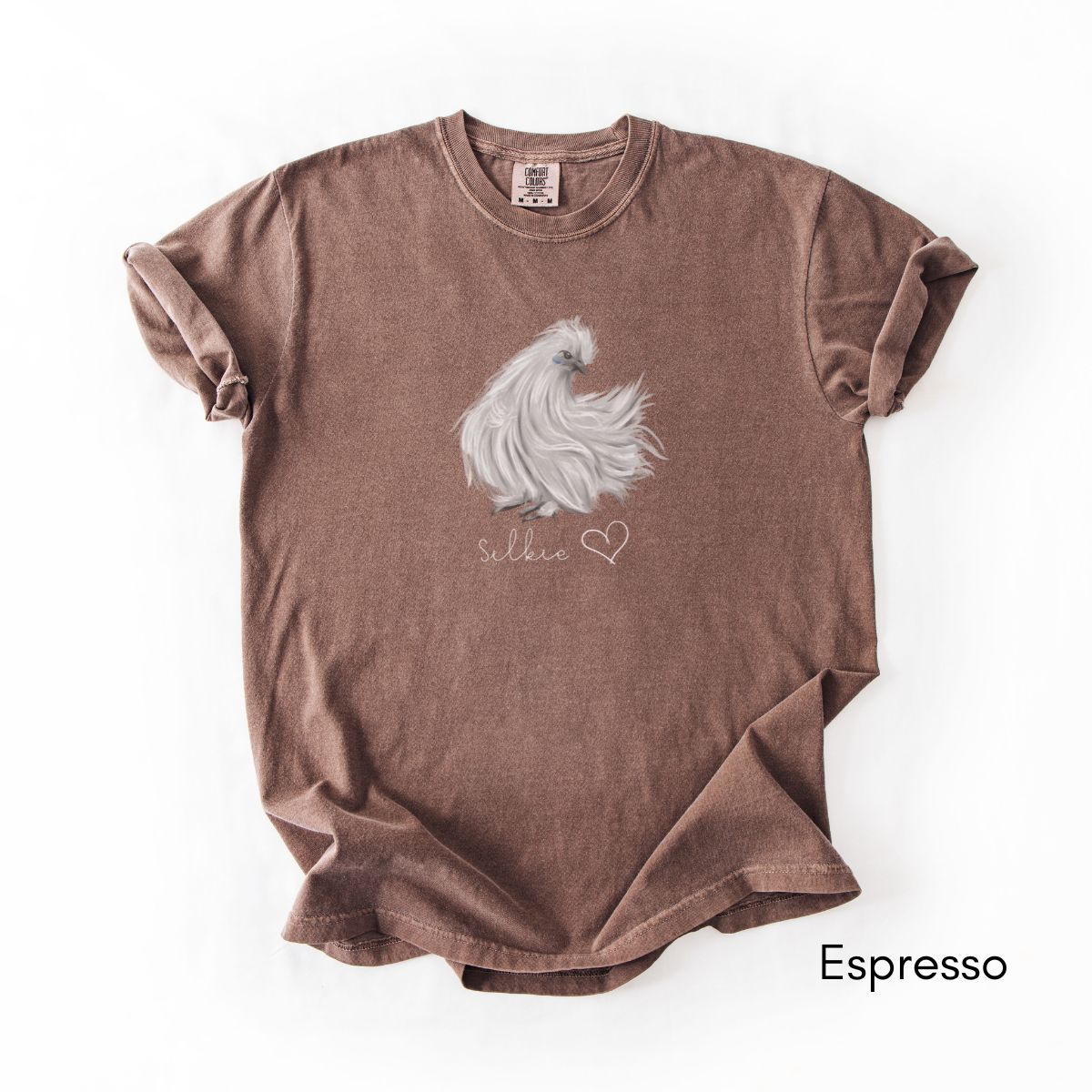 Silkie Chicken Love Unisex Garment Dyed Medium Weight T-shirt