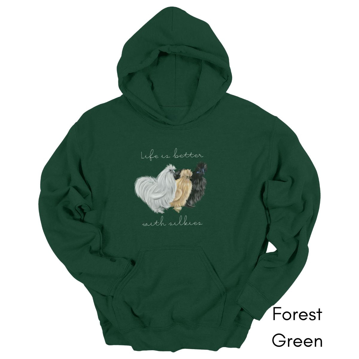 Life is Better with Silkies Heavy Blend Hooded Sweatshirt