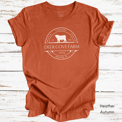 Custom Highland Cattle Farm Unisex Jersey Light Weight T-shirt