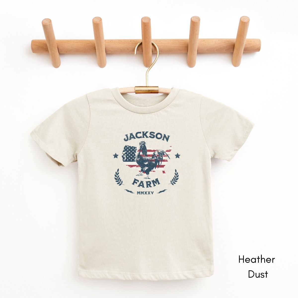 Custom TODDLER Patriotic Farm Unisex Light Weight Jersey T-shirt
