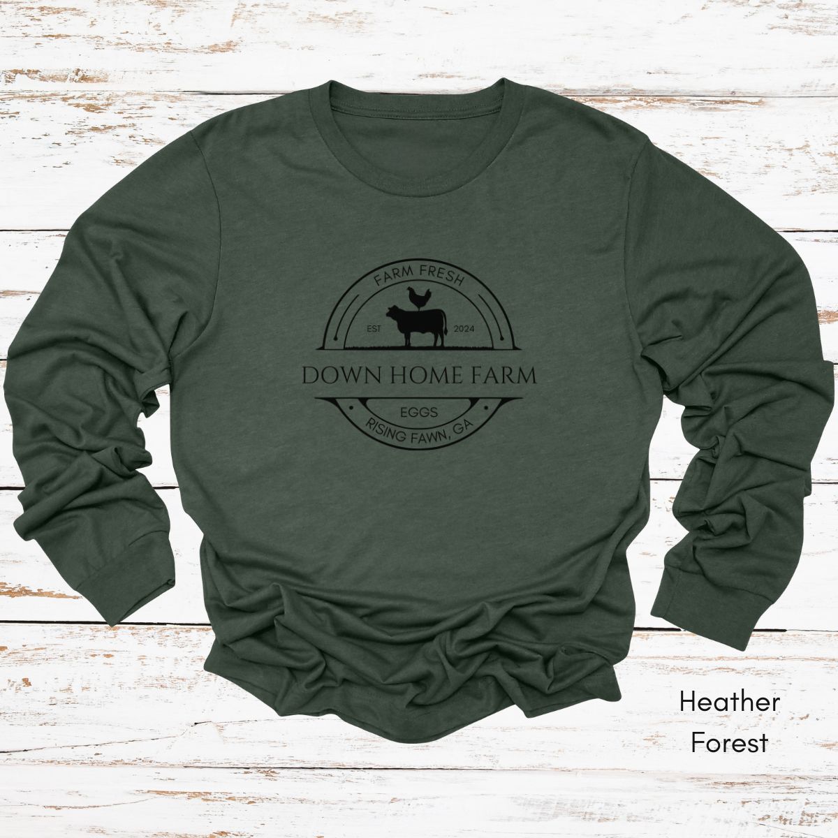 Custom Long Sleeve Light Weight Jersey Local Cattle Chicken Farm Tee