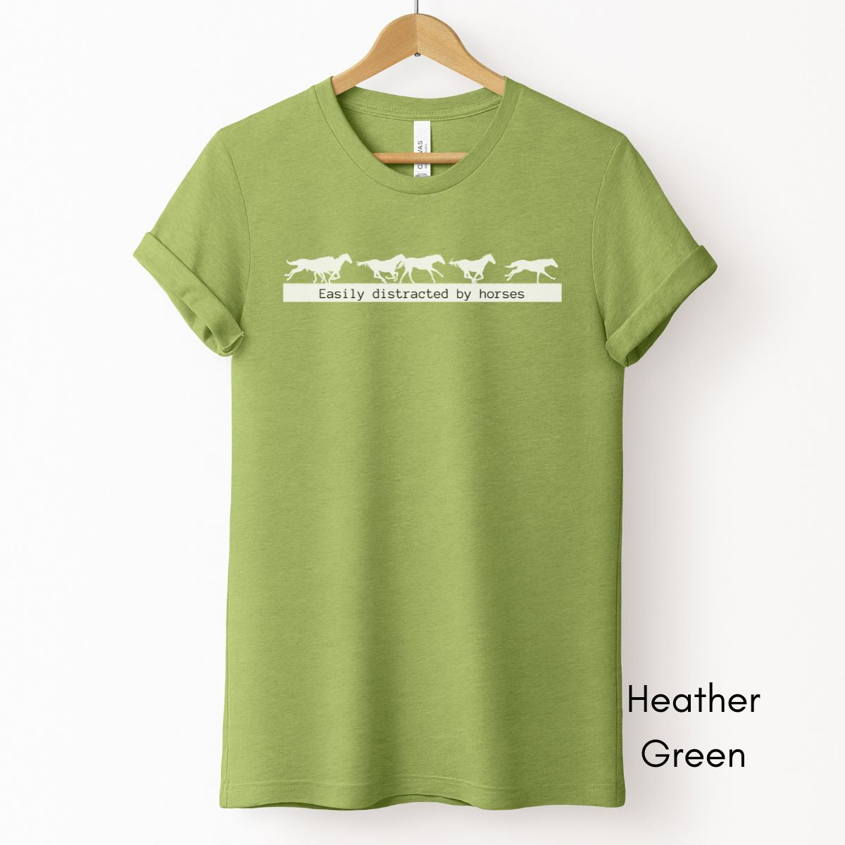 Easily Distracted by Horses Unisex Light Weight Jersey T-shirt