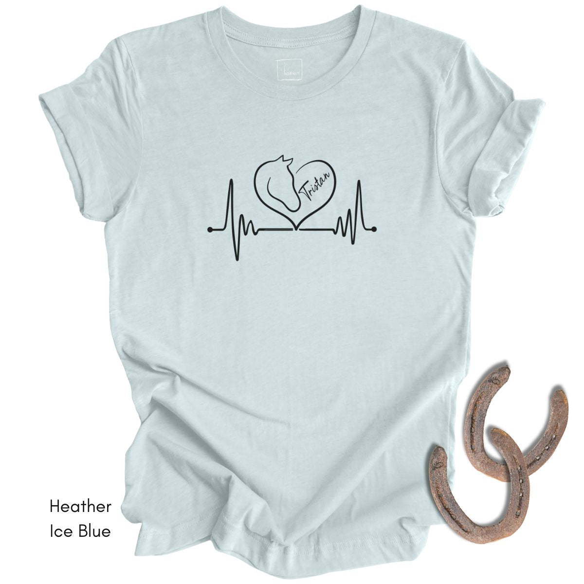 Custom Heart Horse Tee Unisex Jersey Light Weight Tee