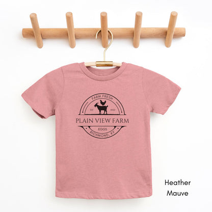 Custom YOUTH/KIDS Custom Egg/Goat Farm Short Sleeve Light Weight Unisex Tee