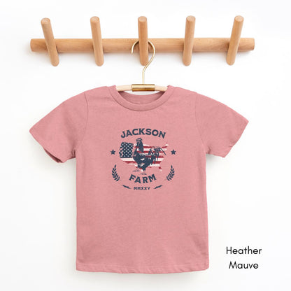 Custom YOUTH/KIDS Patriotic Farm Unisex Light Weight Tshirt
