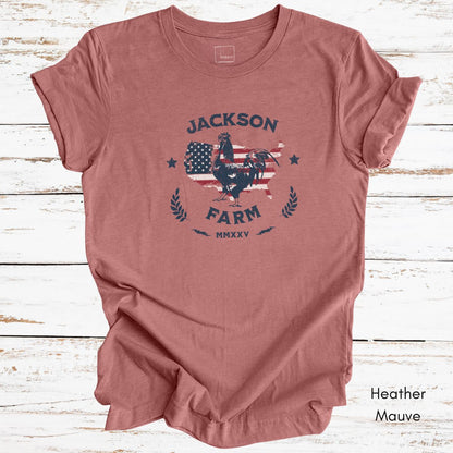 Custom Patriotic Farm Light Weight Unisex Jersey T-shirt