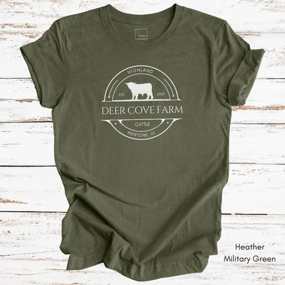Custom Highland Cattle Farm Unisex Jersey Light Weight T-shirt