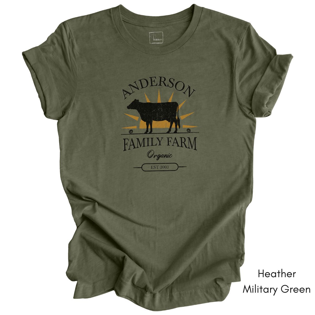 Custom Family Farm Dairy Cow Unisex Light Weight Jersey T-shirt