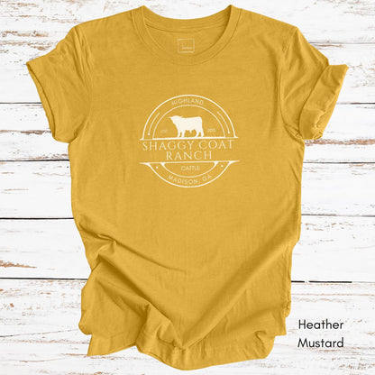 Custom Highland Cattle Farm Unisex Jersey Light Weight T-shirt