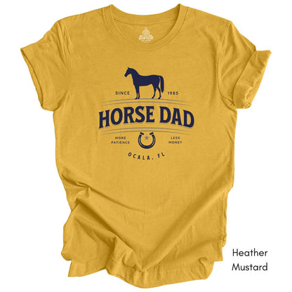 Custom Horse Dad T-shirt -  Unisex Jersey Light Weight Tee, Father's Day Gift