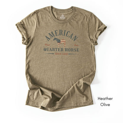 Patriotic American Quarter Horse Light Weigth Jersey T-shirt