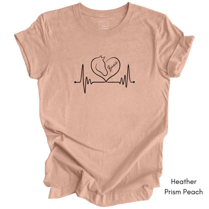 Custom Heart Horse Tee Unisex Jersey Light Weight Tee