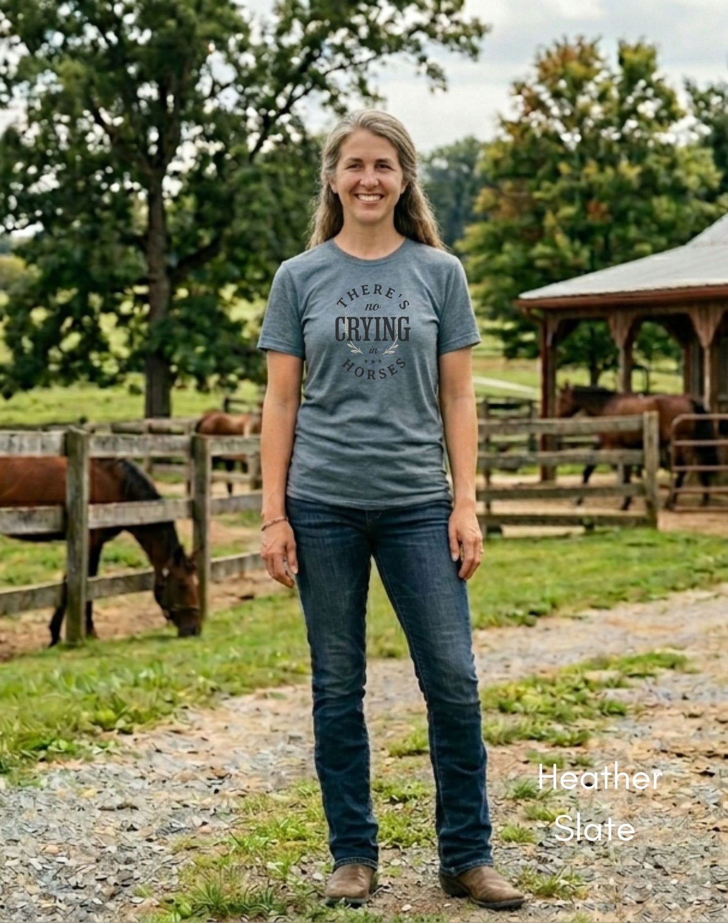 There's No Crying in Horses T-shirt -  Unisex Jersey Light Weight Tee