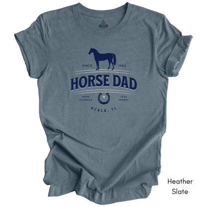 Custom Horse Dad T-shirt -  Unisex Jersey Light Weight Tee, Father's Day Gift