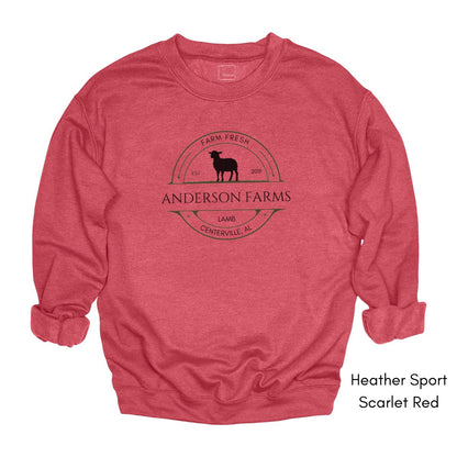 Custom Lamb Sheep Farm Unisex Crewneck Sweatshirt