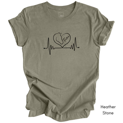 Custom Heart Horse Tee Unisex Jersey Light Weight Tee