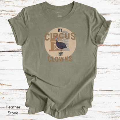 Funny Guinea Fowl Light Weight Jersey T-shirt - My Circus My Clowns