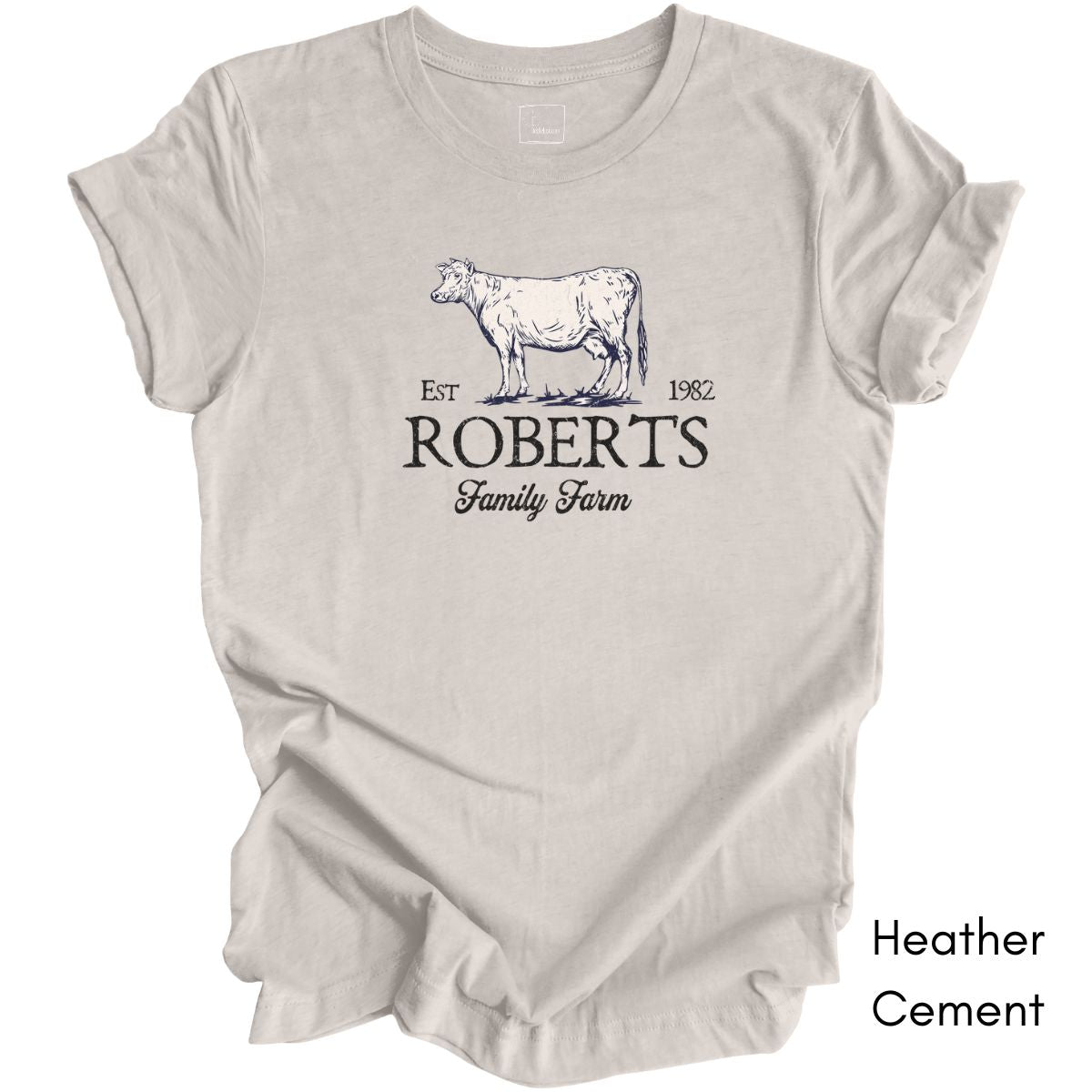 Custom Dairy Cow Family Farm Unisex Jersey Light Weight T-shirt