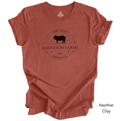 Custom Pig/Pork Farm Light Weight Jersey T-shirt