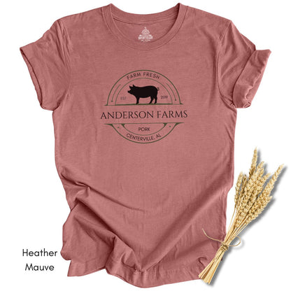 Custom Pig/Pork Farm Light Weight Jersey T-shirt