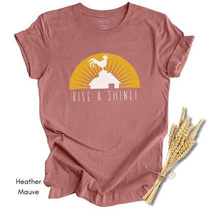 Rise & Shine Rooster Unisex Light Weight Jersey T-shirt