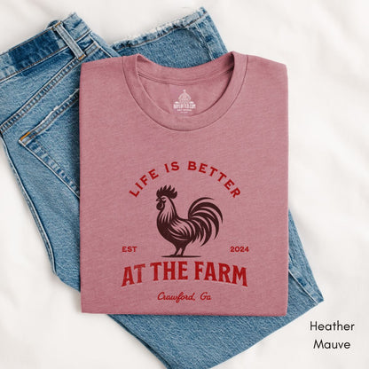 Custom Life is Better on the Farm - Unisex Jersey Light Weight T-shirt