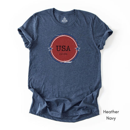 USA Est 1776 Unisex Light Weight Jersey Group T-shirt
