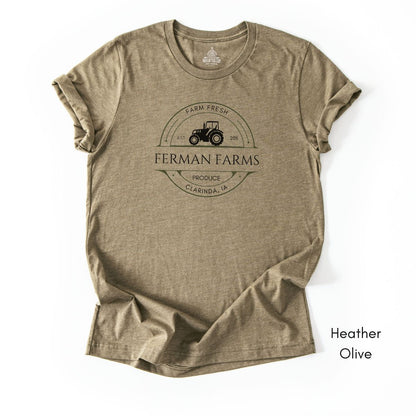 Custom Farm Tractor Unisex Jersey Light Weight T-shirt