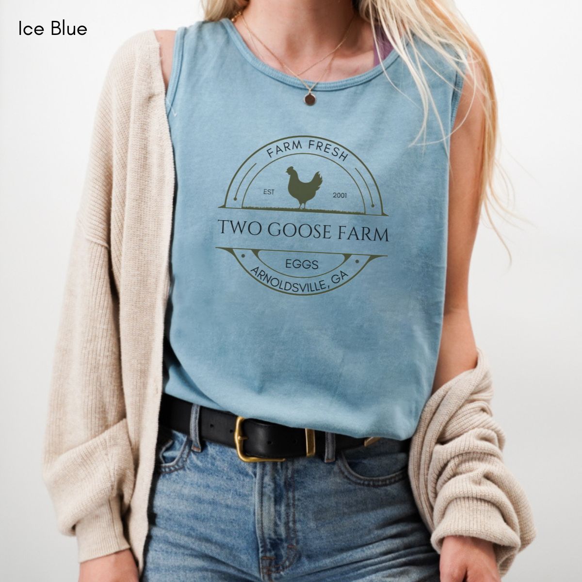 Custom Egg Farm Unisex Garment Dyed Tank Top
