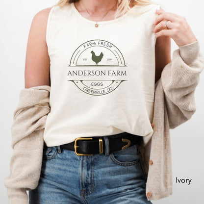 Custom Egg Farm Unisex Garment Dyed Tank Top