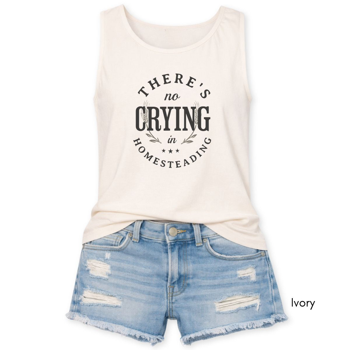 There's No Crying in Homesteading - Unisex Garmet Dyed Tank Top