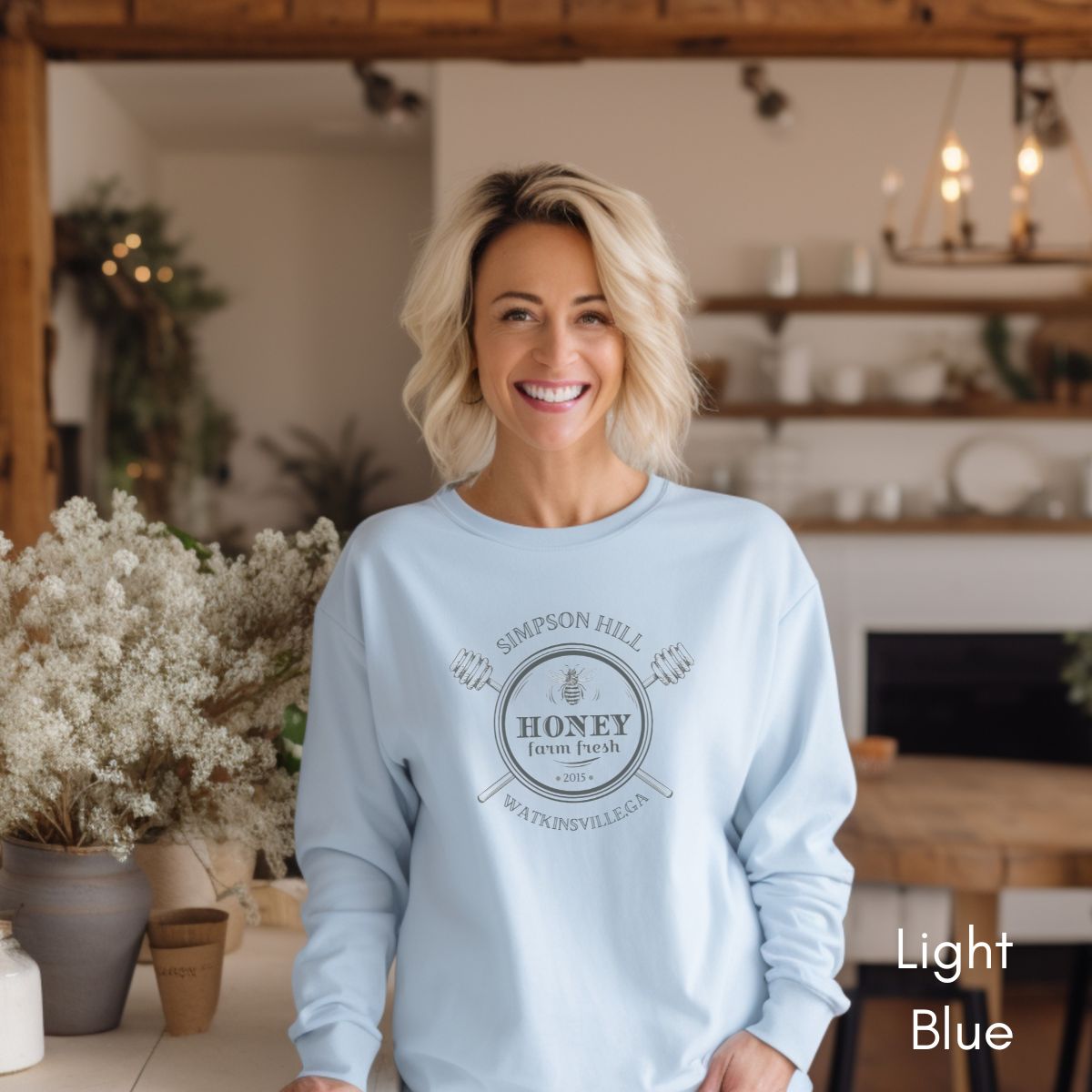 Custom Bee Honey farm Unisex Crewneck Sweatshirt
