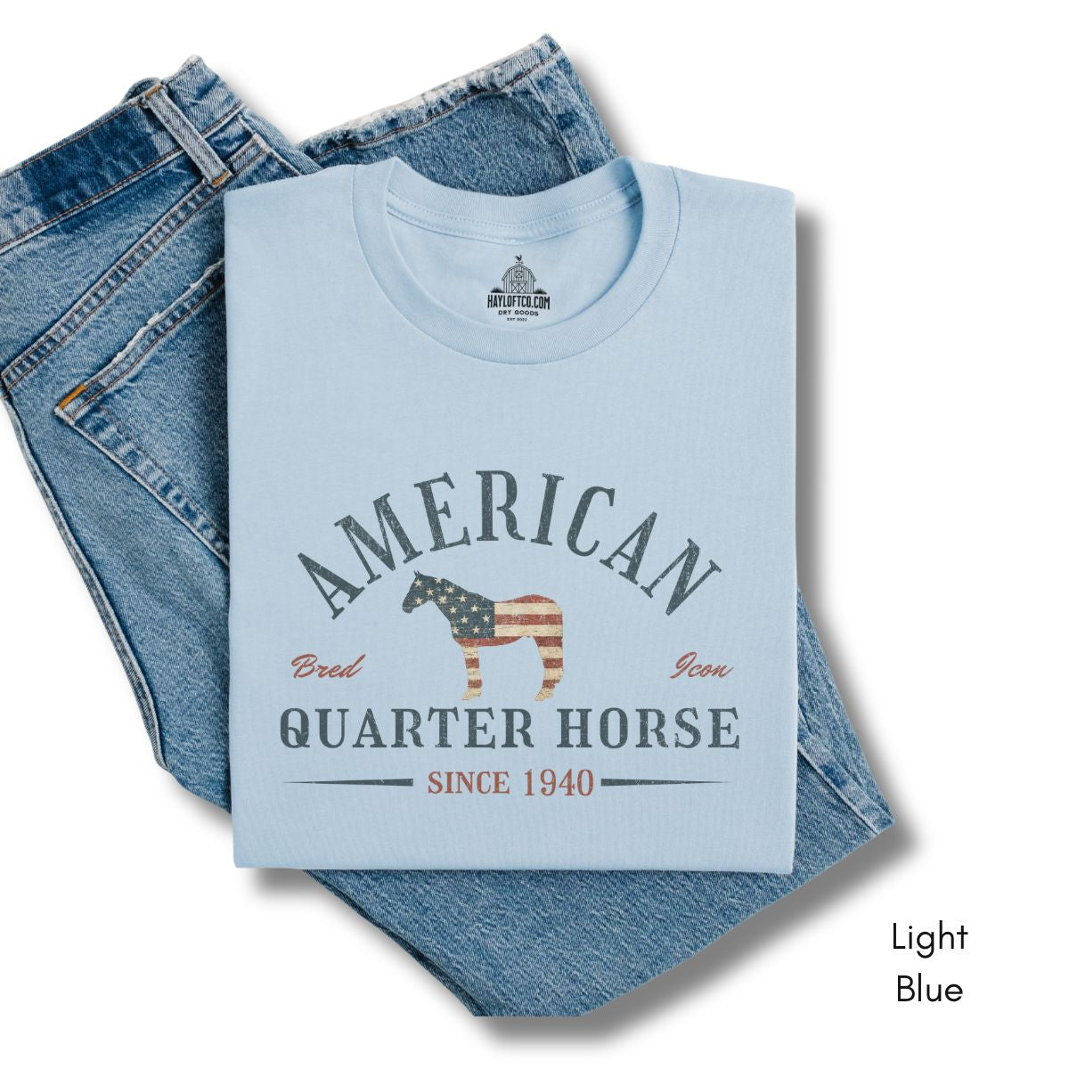 Patriotic American Quarter Horse Light Weigth Jersey T-shirt