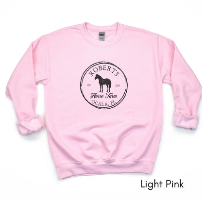 Custom Local Horse Farm Unisex Crewneck Sweatshirt