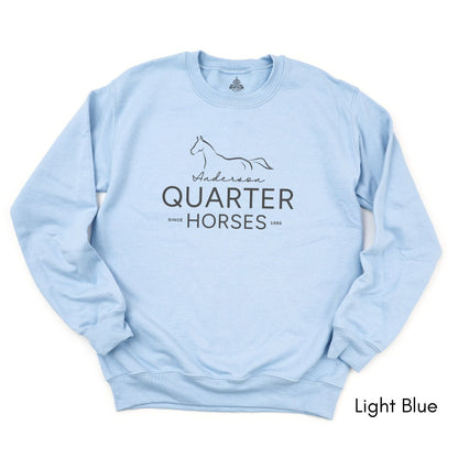 Custom Quarter Horse Farm Unisex Crewneck Sweatshirt
