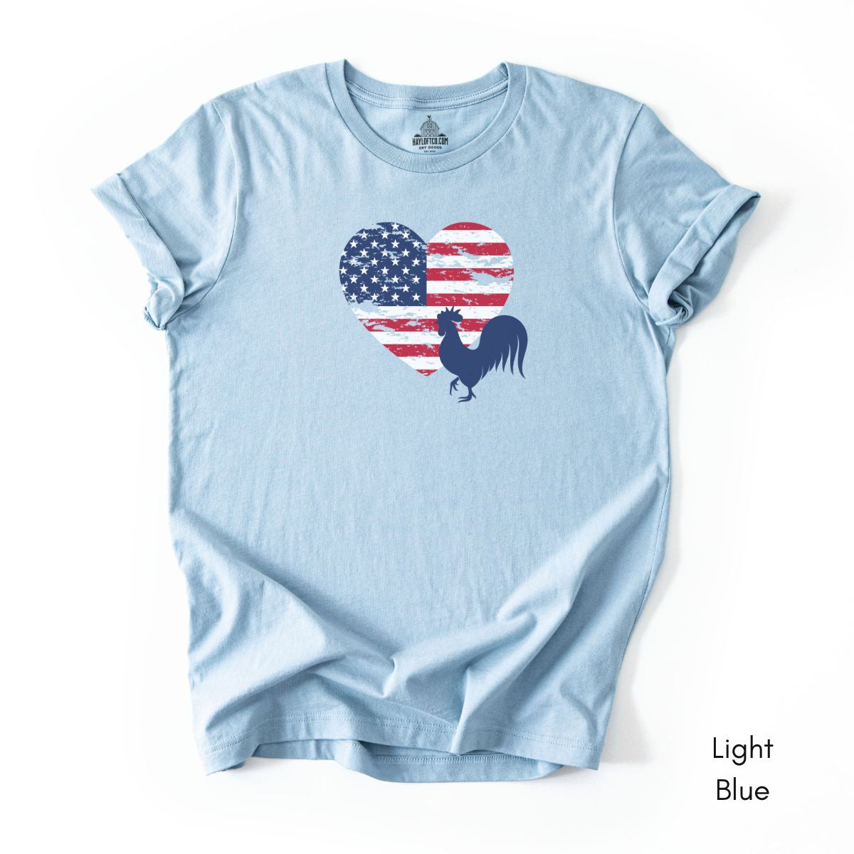 Patriotic Rooster Unisex Light Weight Jersey T-shirt