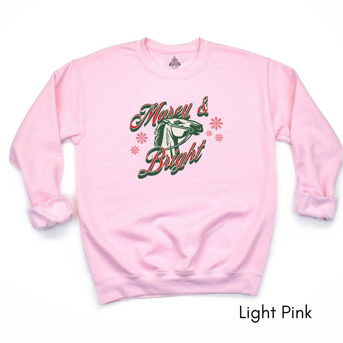 Marey & Bright Funny Holiday Horse Unisex Crewneck Sweatshirt