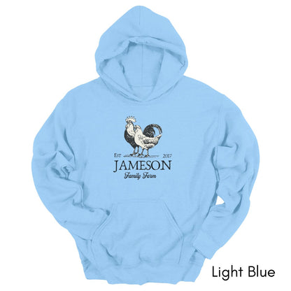 Custom Family Farm Chicken Rooster Unisex Hooded Sweatshirt