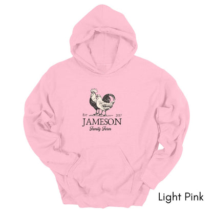 Custom Family Farm Chicken Rooster Unisex Hooded Sweatshirt
