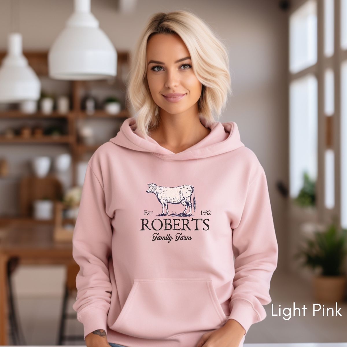 Custom Dairy Cow Family Farm Unisex Hooded Sweatshirt
