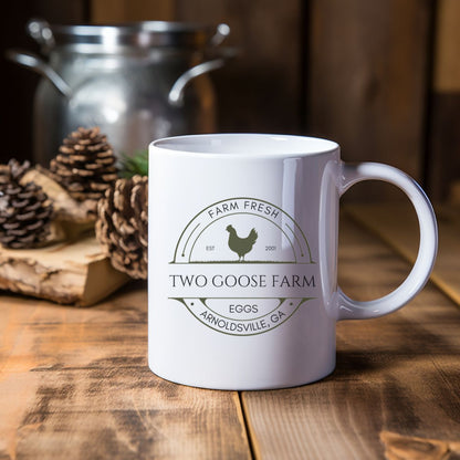Custom Egg Farm Ceramic Mug 11oz or 15 oz