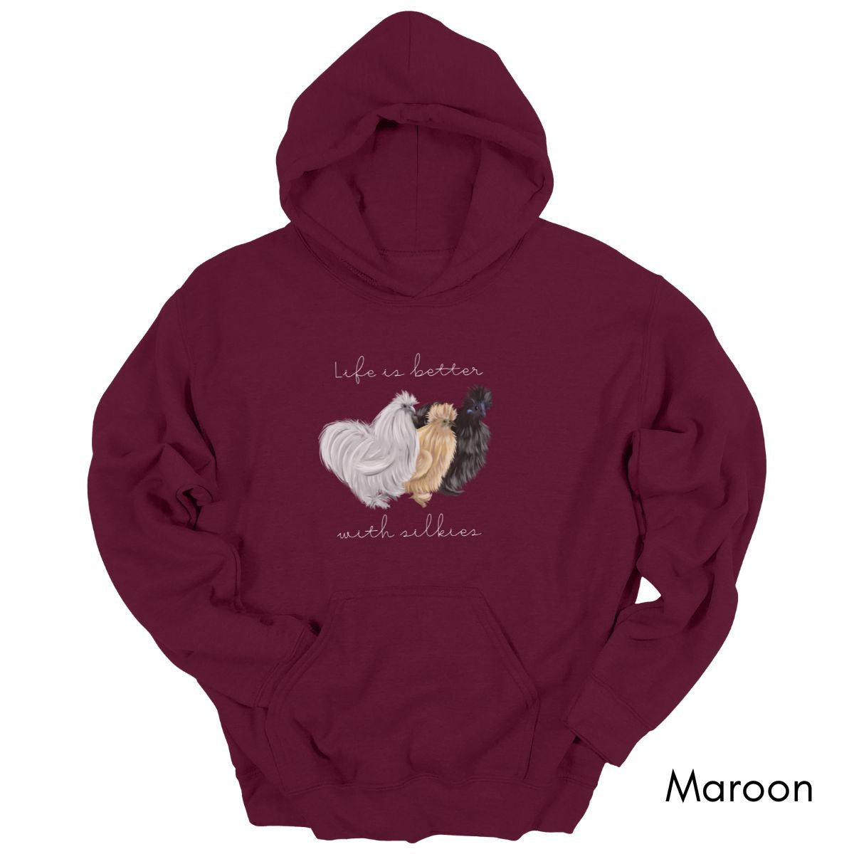Life is Better with Silkies Heavy Blend Hooded Sweatshirt