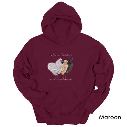 Life is Better with Silkies Heavy Blend Hooded Sweatshirt