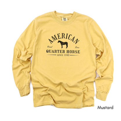 American Quarter Horse Long Sleeve Garment Dyed T-shirt