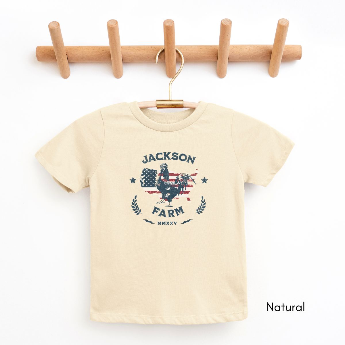 Custom TODDLER Patriotic Farm Unisex Light Weight Jersey T-shirt