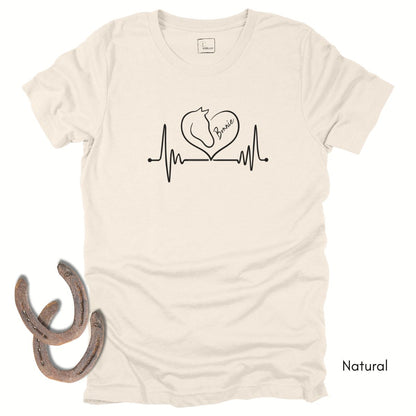 Custom Heart Horse Tee Unisex Jersey Light Weight Tee