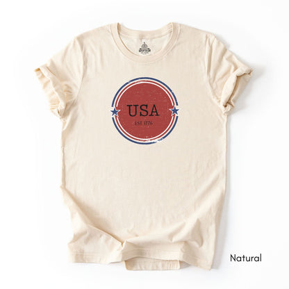 USA Est 1776 Unisex Light Weight Jersey Group T-shirt