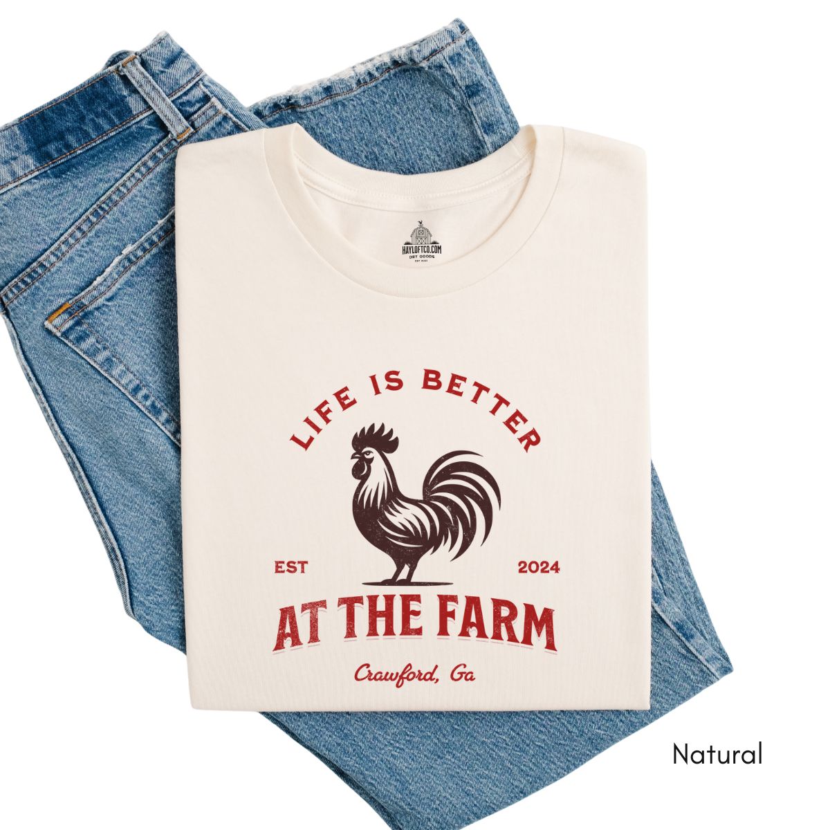 Custom Life is Better on the Farm - Unisex Jersey Light Weight T-shirt