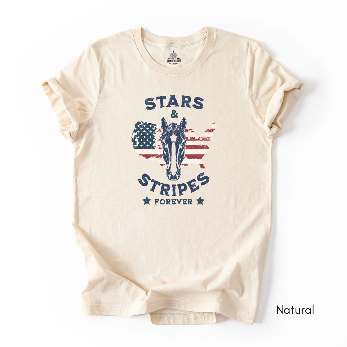 Stars & Stripes Forever Patriotic Horse Unisex Jersey Light Weight T-shirt