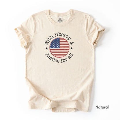 With Liberty & Justice for All Pledge of Allegiance Unisex Jersey T-shirt